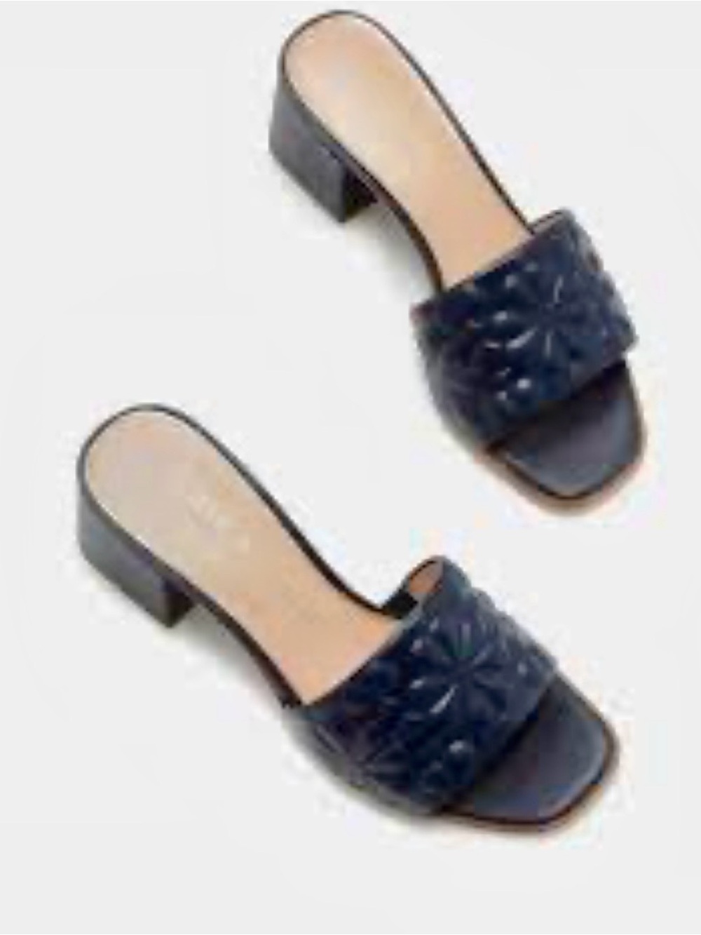 Kate Spade New York Emmie Mid Block Heel Slide Sandals in Navy size 7.5